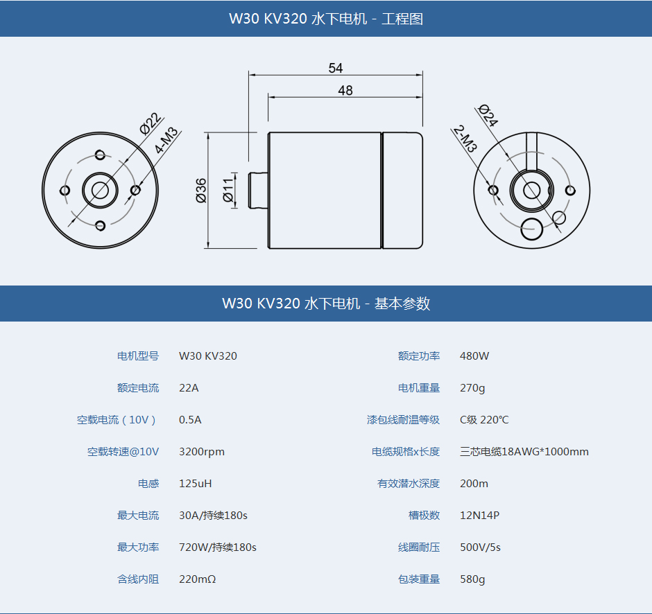 W30 KV320水下电机-工程图