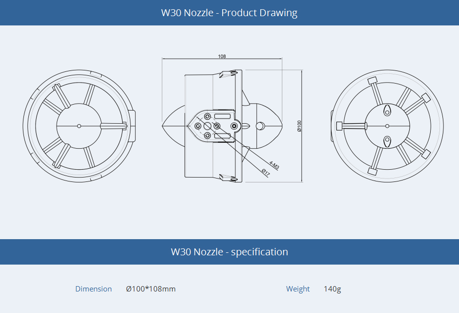 W30 Nozzle- Product Drawing