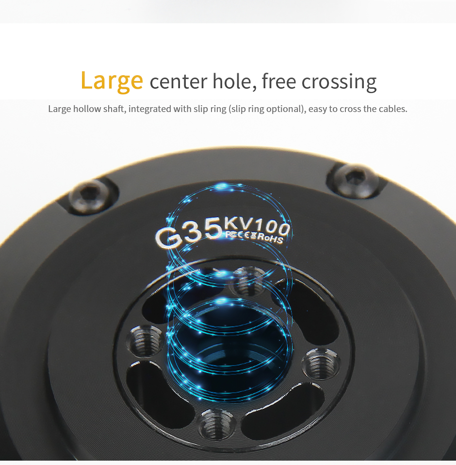 G35 gimbal motor,large center hole , free crossing